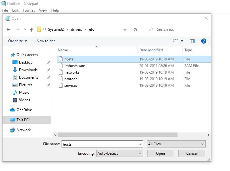 ab system32 folder or fir drive fir etc folder open kare or host file ko open kare