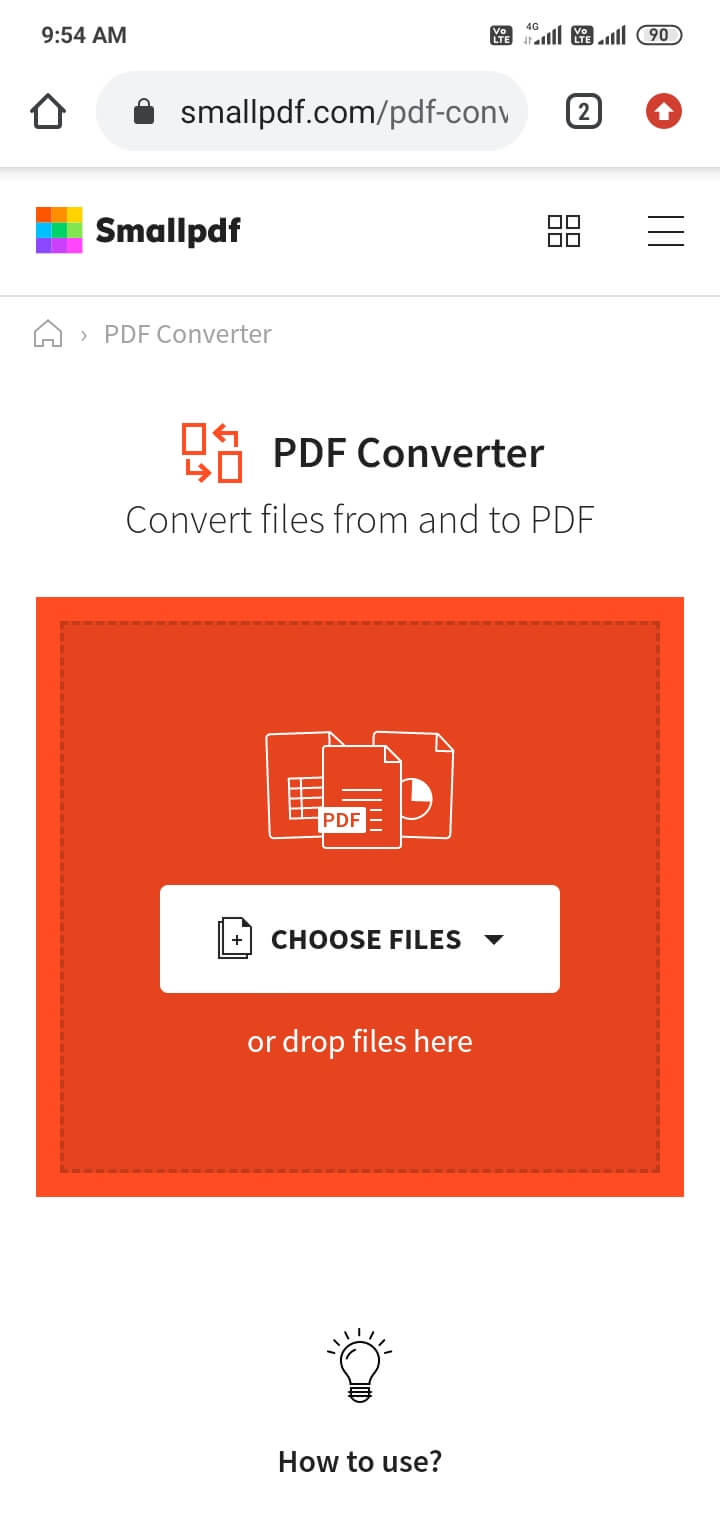 doc or image to pdf convert - now click on choose file
